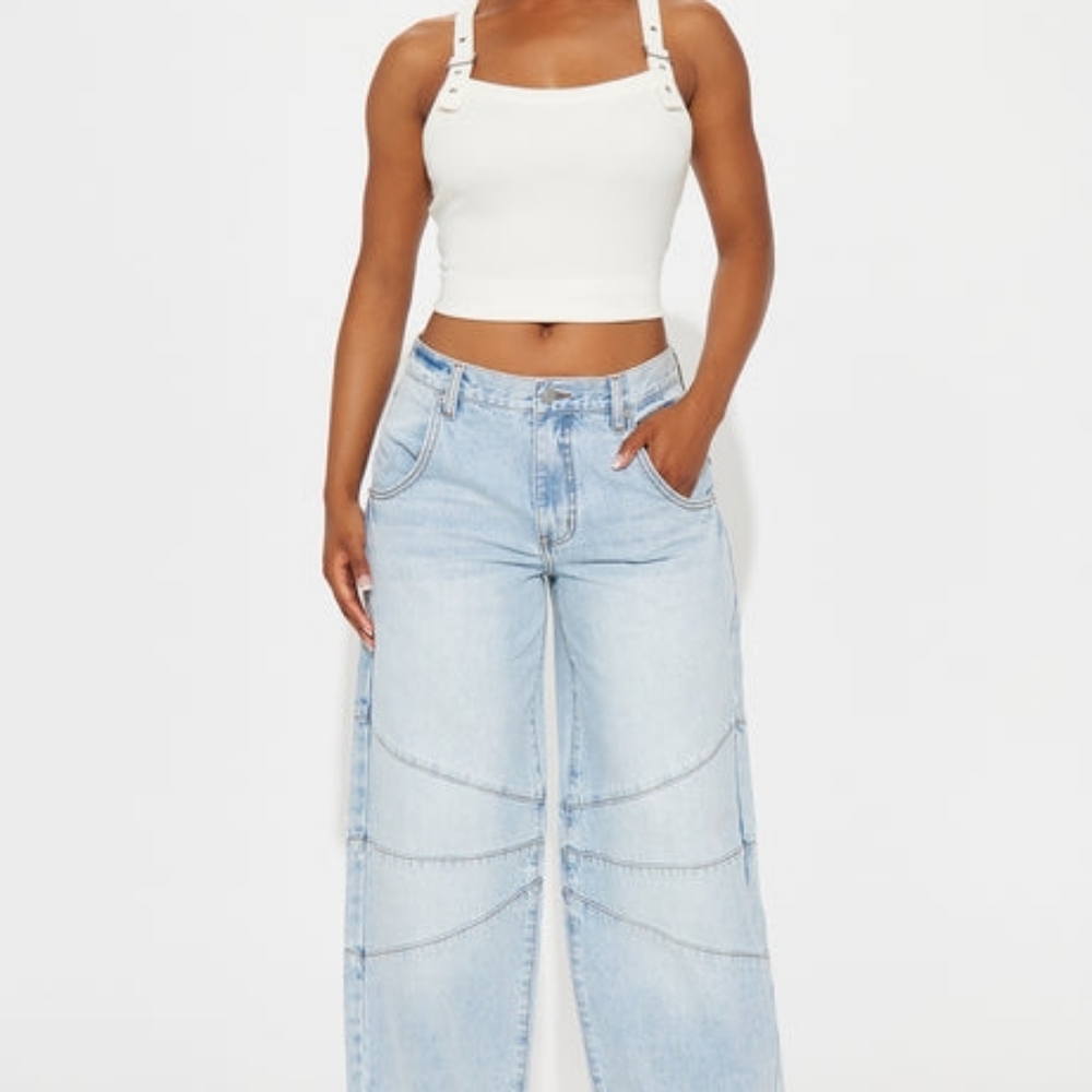 Fashion Nova Light Blue Baggy Jeans